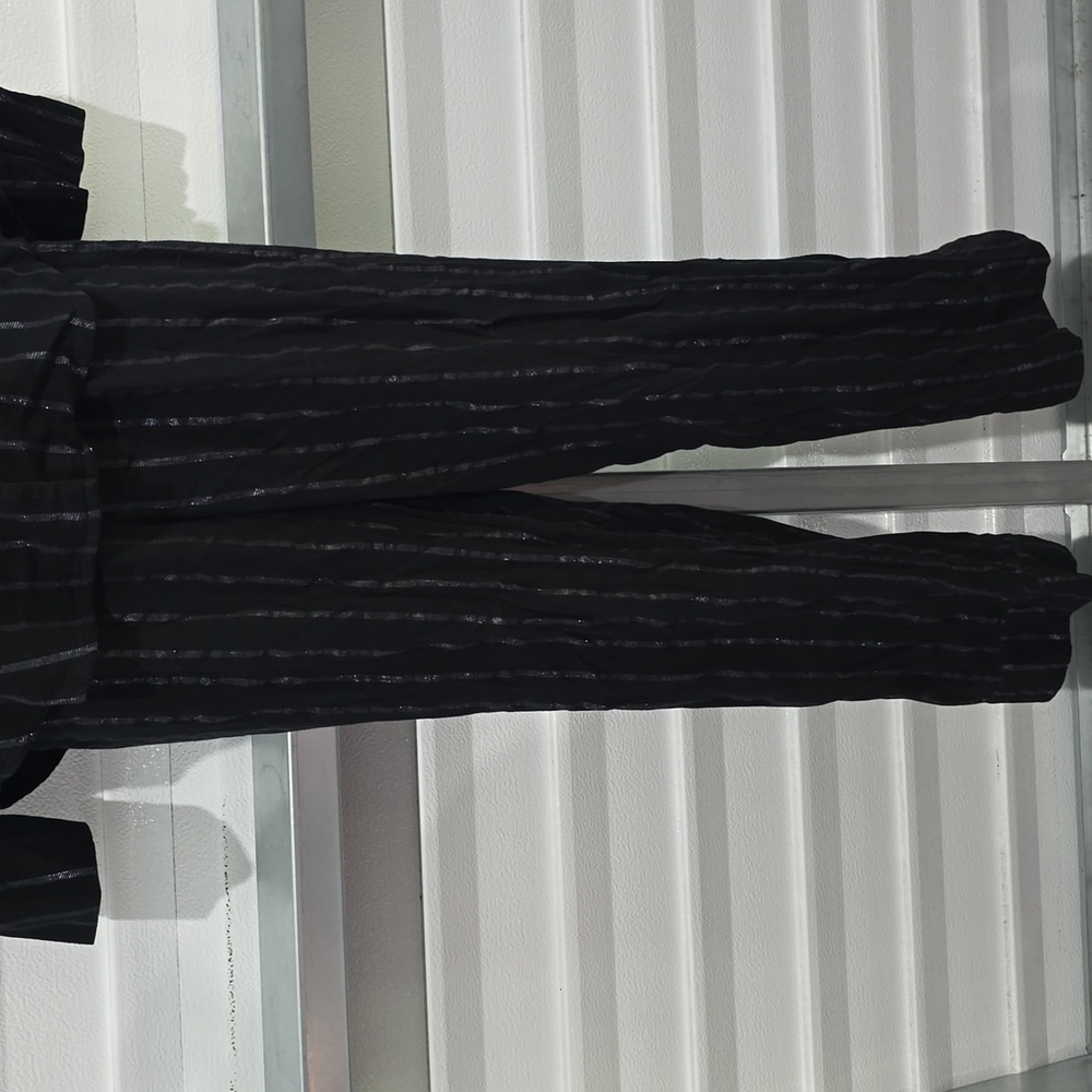 Victoria Secret Black Shimmer Striped Pajamas Medium - Picture 3 of 16